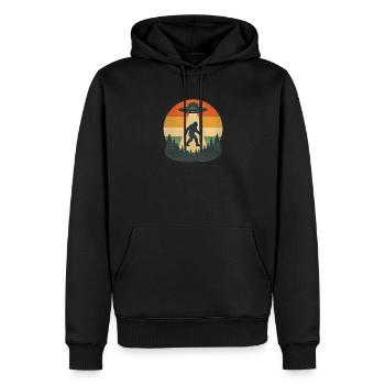 Alien Bigfoot UFO Sasquatch Believers Raumschiff - Männer Premium Bio Hoodie - Schwarz - Vorne - Nico (187cm)