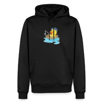 Pêche au poisson canard pêcheur - Sweat à capuche Premium bio Homme - noir - Devant - Nico (187cm)