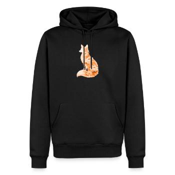 Fuchs Pastell Blumen Silhouette - Männer Premium Bio Hoodie - Schwarz - Vorne - Nico (187cm)