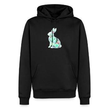 Hase Ostern Aquarell - Männer Premium Bio Hoodie - Schwarz - Vorne - Nico (187cm)