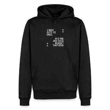 Je suis sorti une fois Gamer Spruch Pixel - Sweat à capuche Premium bio Homme - noir - Devant - Nico (187cm)