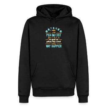 Pensionierter Apotheker viel glücklicher - Männer Premium Bio Hoodie - Schwarz - Vorne - Nico (187cm)