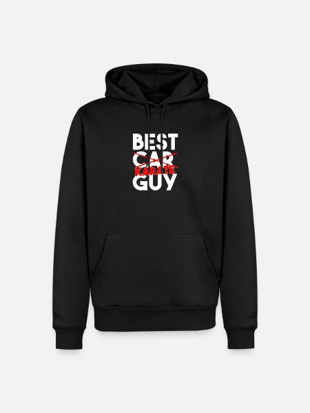 Karate Herzschlag Puls Kampfsport-Silhouette - Männer Premium Bio Hoodie - Schwarz