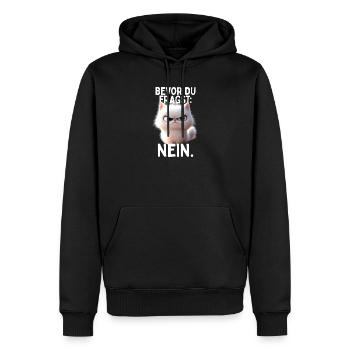 Bevor Du Fragst Nein Katze Morgenmuffel Nö Katzen - Männer Premium Bio Hoodie - Schwarz - Vorne - Nico (187cm)