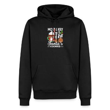 Wahrscheinlich Santa Kekse Essen Weihnachten - Männer Premium Bio Hoodie - Schwarz - Vorne - Nico (187cm)