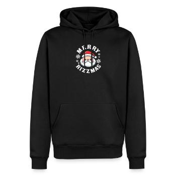 Joyeux Père Noël de la Jeunesse Mot Amusant pour la jeunesse - Sweat à capuche Premium bio Homme - noir - Devant - Nico (187cm)