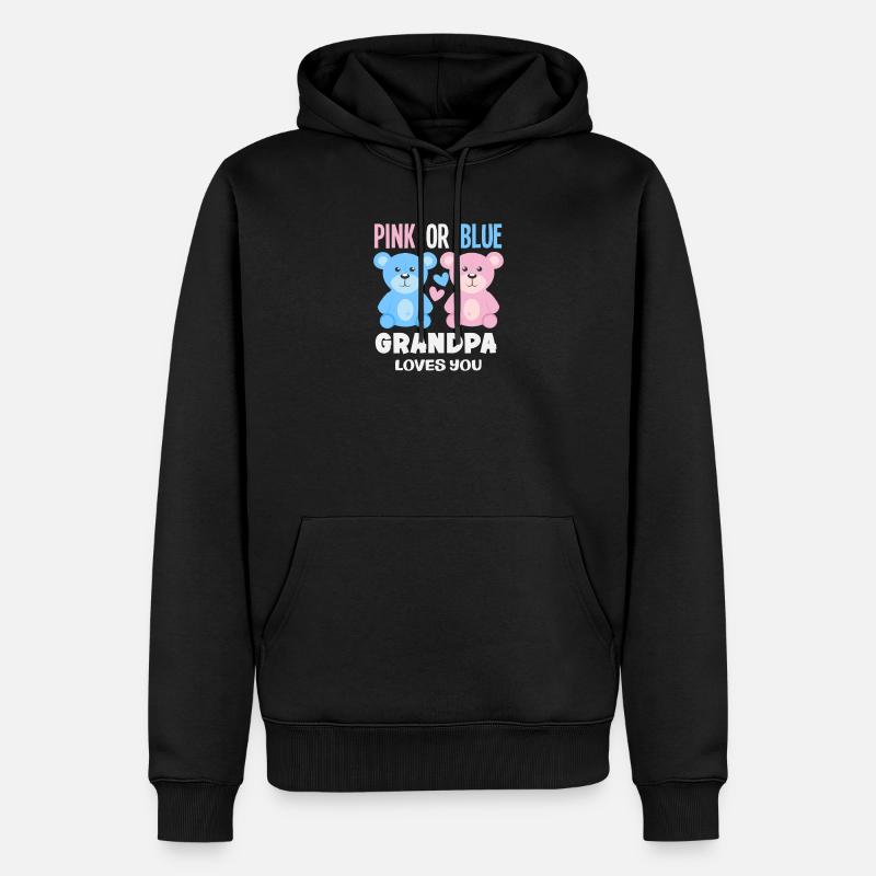 Pink Oder Blau Opa Liebt Dich - Männer Premium Bio Hoodie - Schwarz