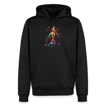 Alpiner Skifahrer Wintersport Skitouren - Männer Premium Bio Hoodie - Schwarz - Vorne - Nico (187cm)
