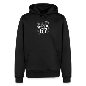 Six Seven 67 Meme 6+7=67 Humour de cerveau italien - Sweat à capuche Premium bio Homme - noir - Devant - Nico (187cm)