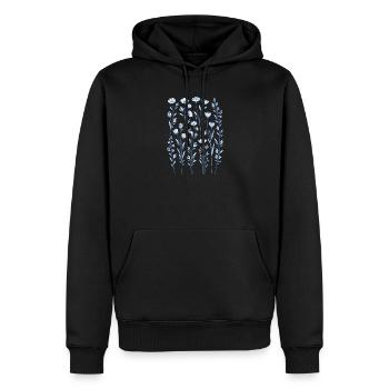 Vintage Blumen-Frauen-Wildblumen-Gartengarten - Männer Premium Bio Hoodie - Schwarz - Vorne - Nico (187cm)