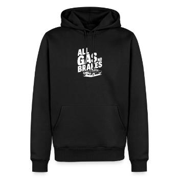 Tout l’accélérateur, pas de freins - Sweat à capuche Premium bio Homme - noir - Devant - Nico (187cm)