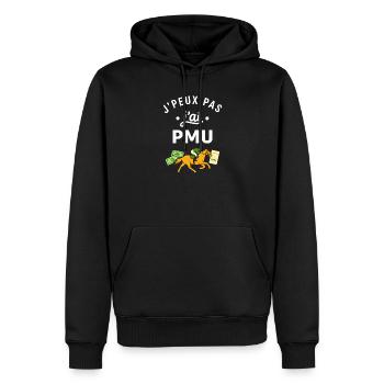 J’peux pas j’ai PMU - Sweat à capuche Premium bio Homme - noir - Devant - Nico (187cm)
