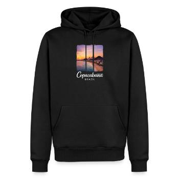 Copacabana Brasilien Sonnenuntergang Strandzauber - Männer Premium Bio Hoodie - Schwarz - Vorne - Nico (187cm)