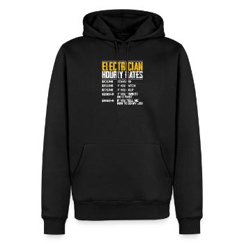 Elektriker Stundensatz Humor - Männer Premium Bio Hoodie - Schwarz - Vorne - Nico (187cm)