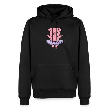 Danse de la ballerine piggyne - Sweat à capuche Premium bio Homme - noir - Devant - Nico (187cm)