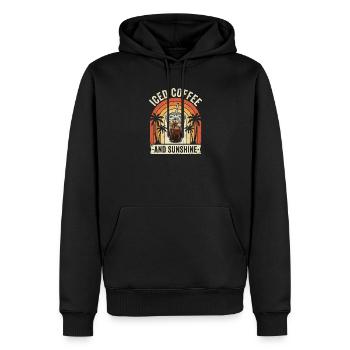 Eiskaffee und Sonnenschein - Männer Premium Bio Hoodie - Schwarz - Vorne - Nico (187cm)