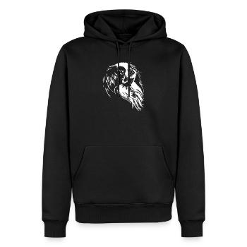 Japan Chin Silhouette Hunde Hund Wilsigns - Männer Premium Bio Hoodie - Schwarz - Vorne - Nico (187cm)