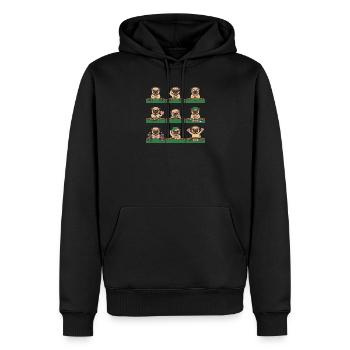 Lustiger Mops Poker Kartenspiel Hund - Männer Premium Bio Hoodie - Schwarz - Vorne - Nico (187cm)