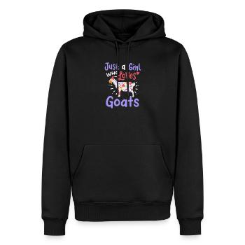 Nur ein Mädchen, das Ziegen liebt - Männer Premium Bio Hoodie - Schwarz - Vorne - Nico (187cm)