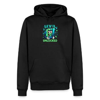 Level 67 Unlocked Six Seven Italian Brainrot Gamer - Männer Premium Bio Hoodie - Schwarz - Vorne - Nico (187cm)