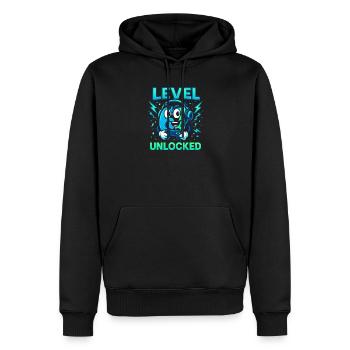 Level 67 Unlocked Six Seven Italian Brainrot Gamer - Männer Premium Bio Hoodie - Schwarz - Vorne - Nico (187cm)