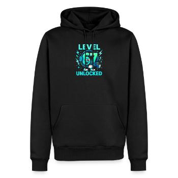 Level 67 Unlocked Six Seven Italian Brainrot Gamer - Männer Premium Bio Hoodie - Schwarz - Vorne - Nico (187cm)