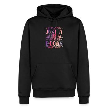 Only a girl loves books - Men’s Premium Organic Hoodie - black - Front - Nico (187cm)