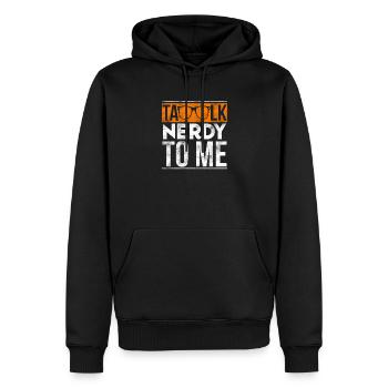 Talk Nerdy To Me Retro Orange Sunglasses Art - Männer Premium Bio Hoodie - Schwarz - Vorne - Nico (187cm)