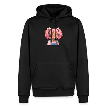 Jeux d’anime vintage japonais Bigfoot Gamer - Sweat à capuche Premium bio Homme - noir - Devant - Nico (187cm)