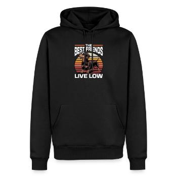 Teckel de race de chien drôle - Sweat à capuche Premium bio Homme - noir - Devant - Nico (187cm)