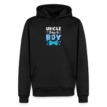 Onkel Sagt Junge Gender Reveal Party - Männer Premium Bio Hoodie - Schwarz - Vorne - Nico (187cm)