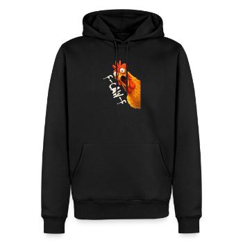 F-Caw-F Graphique drôle de mème de coq de poulet - Sweat à capuche Premium bio Homme - noir - Devant - Nico (187cm)