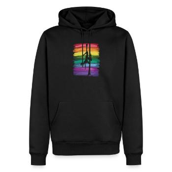 Vertikaltuch Vintage Luftakrobatik Aerial Silk - Männer Premium Bio Hoodie - Schwarz - Vorne - Nico (187cm)