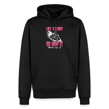 Quad ATV Femme Fille Quad Quad - Sweat à capuche Premium bio Homme - noir - Devant - Nico (187cm)