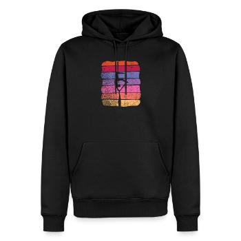 Vertikaltuch Vintage Luftakrobatik Aerial Silk - Männer Premium Bio Hoodie - Schwarz - Vorne - Nico (187cm)