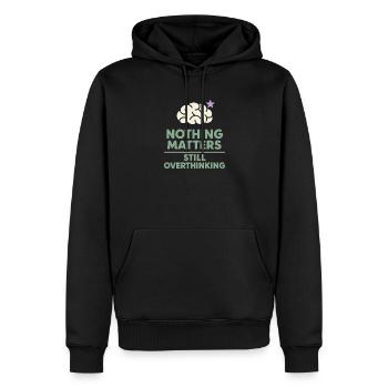 Existenzieller Humor, Nihilismus, Humor, - Männer Premium Bio Hoodie - Schwarz - Vorne - Nico (187cm)