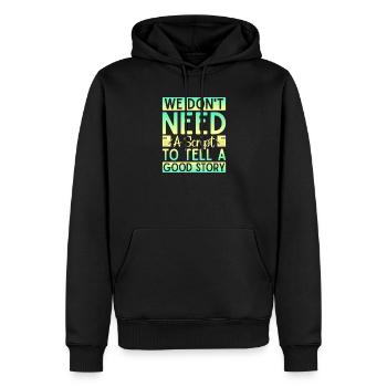 Théâtre musical Nous n’avons pas besoin d’un théâtre à script - Sweat à capuche Premium bio Homme - noir - Devant - Nico (187cm)