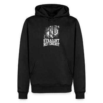 Chat, énergie du filet droit, basket, chat tigré, funn - Sweat à capuche Premium bio Homme - noir - Devant - Nico (187cm)