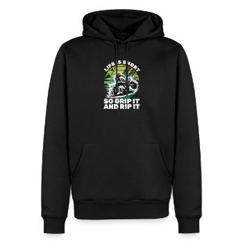 Quad ATV Garçons Hommes Quad Wheeler - Sweat à capuche Premium bio Homme - noir - Devant - Nico (187cm)