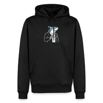 Hai Gentleman im Smoking - Männer Premium Bio Hoodie - Schwarz - Vorne - Nico (187cm)