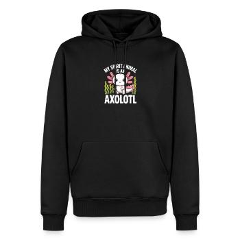 Axolotl Spirit Totem Tee - Sweat à capuche Premium bio Homme - noir - Devant - Nico (187cm)