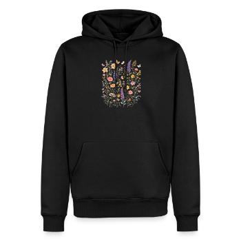Wildblumen Blumen Blumen Botanischer Naturgarten - Männer Premium Bio Hoodie - Schwarz - Vorne - Nico (187cm)