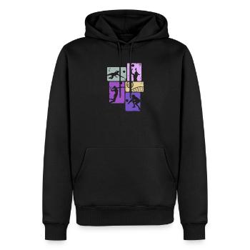 Joueuse de volley-ball de beach-volley féminin - Sweat à capuche Premium bio Homme - noir - Devant - Nico (187cm)
