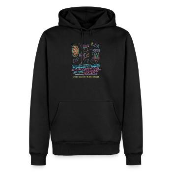 Darts Fun Shirt, Dancing in the Dart Shirt Hoodie, - Männer Premium Bio Hoodie - Schwarz - Vorne - Nico (187cm)