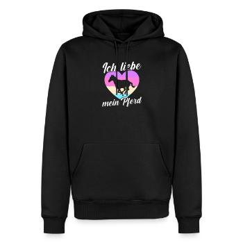 Reiten Pferdeliebhaber Reiterhof Pferde - Männer Premium Bio Hoodie - Schwarz - Vorne - Nico (187cm)