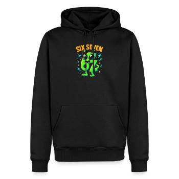 Six Seven 67 Italien Cerveau Humour Extraterrestre Drôle - Sweat à capuche Premium bio Homme - noir - Devant - Nico (187cm)