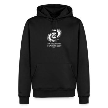 Musik gibt dem Universum Seele Noten Milchstraße - Männer Premium Bio Hoodie - Schwarz - Vorne - Nico (187cm)