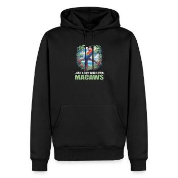 L’ère de l’ara - Sweat à capuche Premium bio Homme - noir - Devant - Nico (187cm)