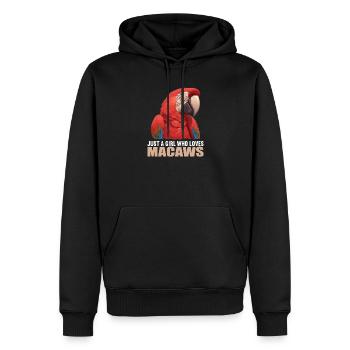L’ère de l’ara - Sweat à capuche Premium bio Homme - noir - Devant - Nico (187cm)