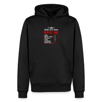 Assistant médical MFA - Sweat à capuche Premium bio Homme - noir - Devant - Nico (187cm)